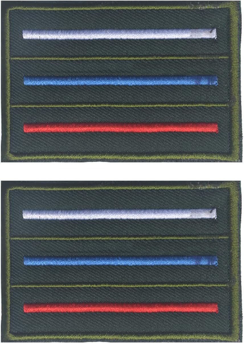 AliPlus 2 PCS Russian Flag Three-Color Line Patches White Blue Red Line Patches Russia Embroidered Tactical Morale Patches Hook and Loop(Three-Color)