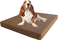 Vista 11 de dogbed4less Cama ortopédica de espuma viscoelástica para perros con cubierta de gamuza caqui, forro impermeable y funda de cama extra para mascotas