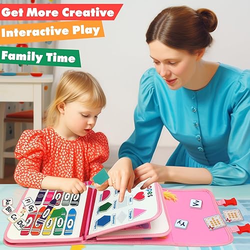 Miniatura 9 de Tablero Montessori de juguete para niños pequeños de 1, 2, 3, 4 años, tablero sensorial de actividades educativas, aprendizaje preescolar, juguetes