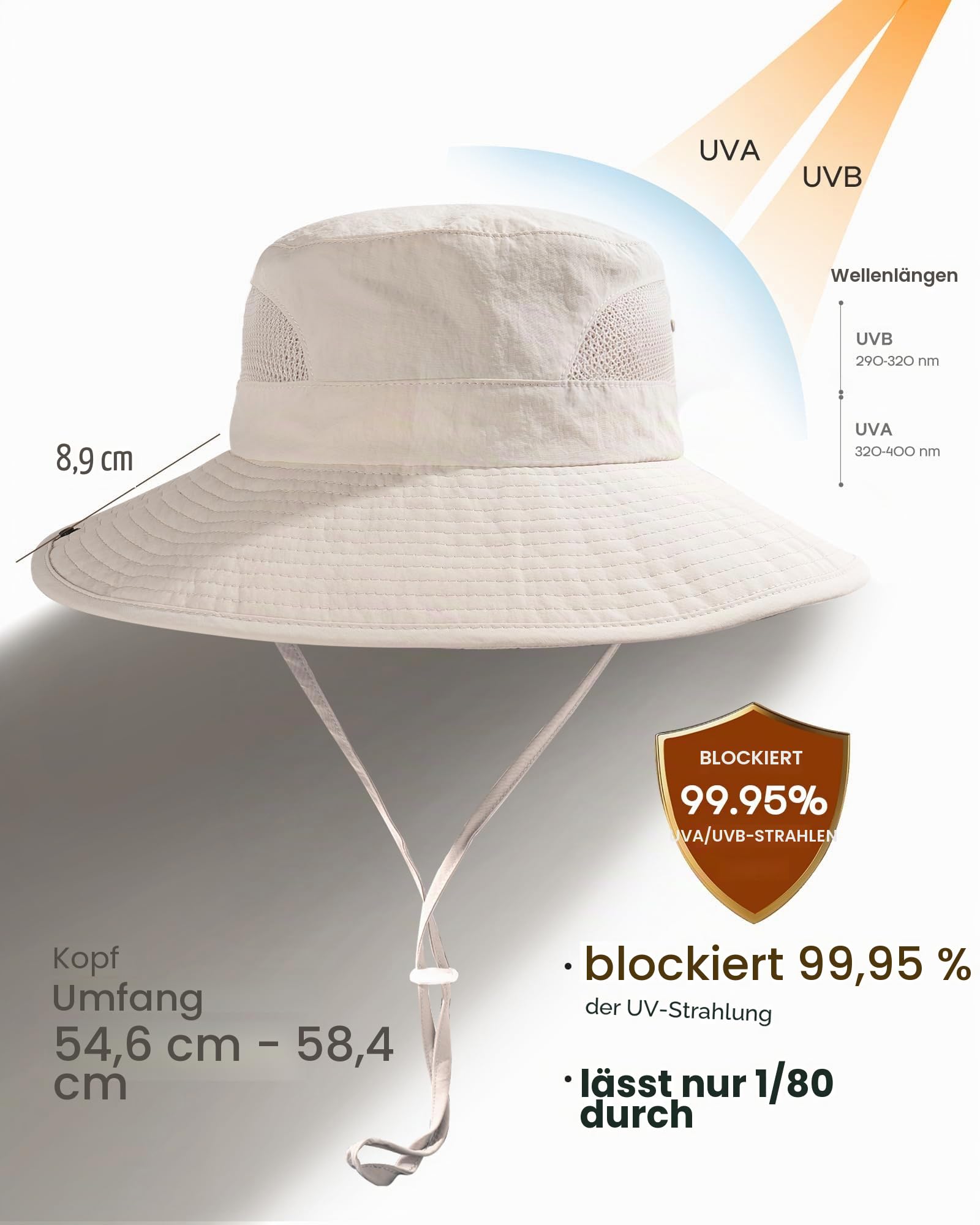 FURTALK Damen Sonnenhut mit Zopföffnung breiter Rand UPF 80 Faltbarer Outdoor Wander und Strandhut