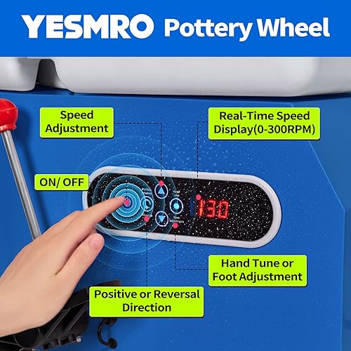 Miniatura 3 de YESMRO Kit de rueda de cerámica para principiantes, adultos, niños, pantalla táctil LCD 2024 ajustable, velocidad ajustable, máquina formadora de