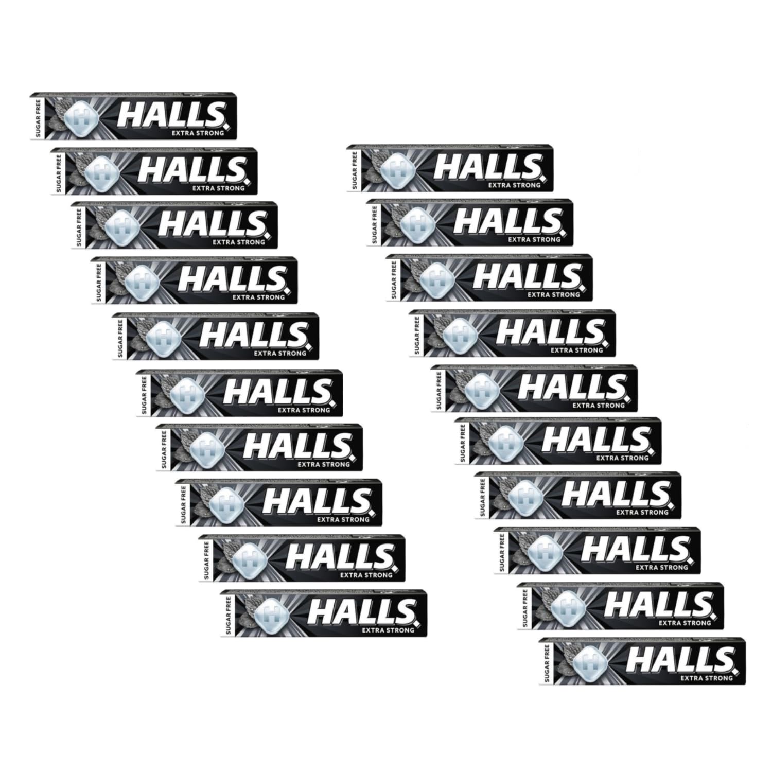 Halls® | Caramelle Rinfrescanti Senza Zucchero | Halls® Extra Forte | Caramelle Mentolo ed Eucalipto - 20 Pezzi (640 Gr)