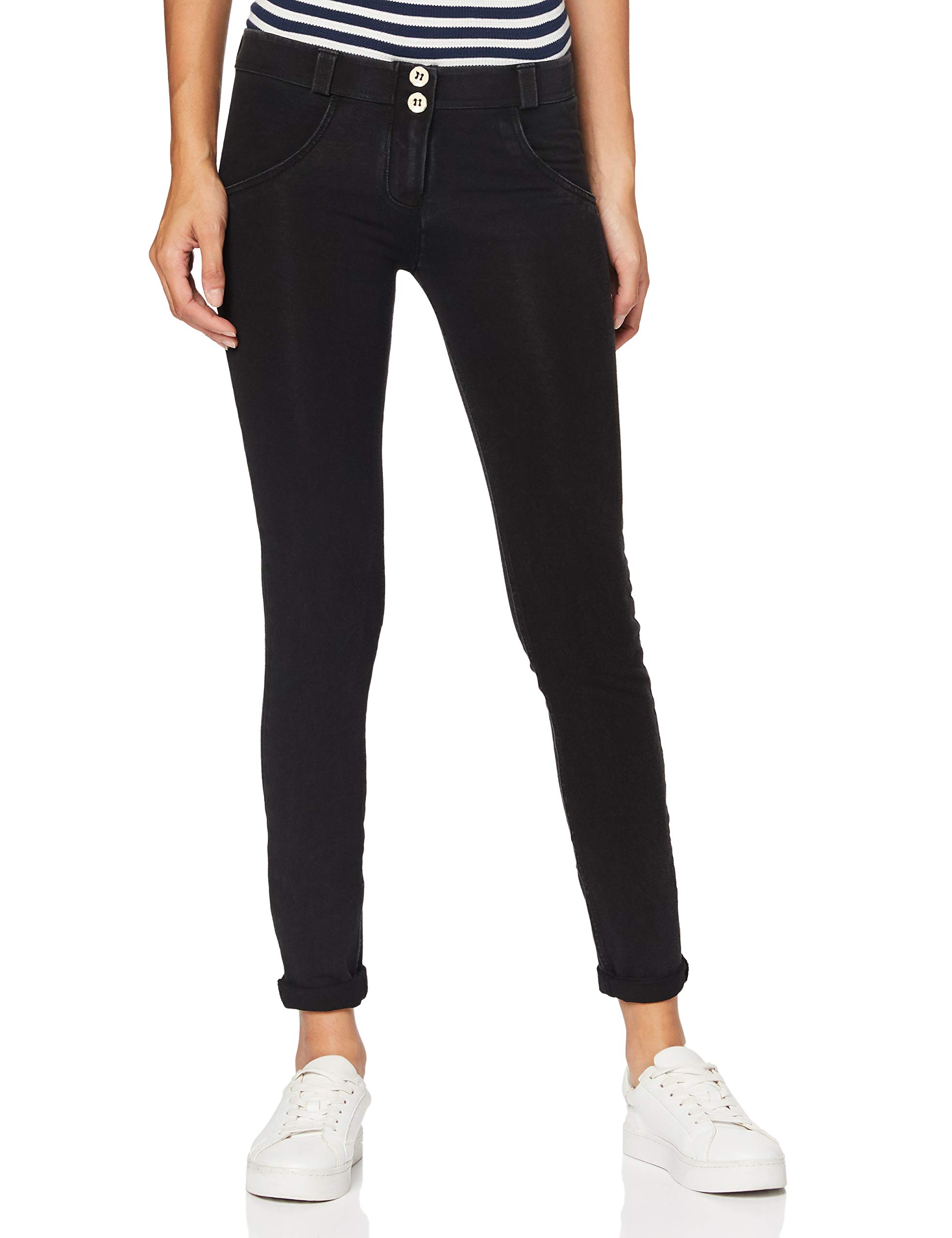 FREDDY WR.UP® Regular-Rise Super Skinny Trousers in Dark Jersey Denim - Dark Jeans-Yellow Seam - Medium