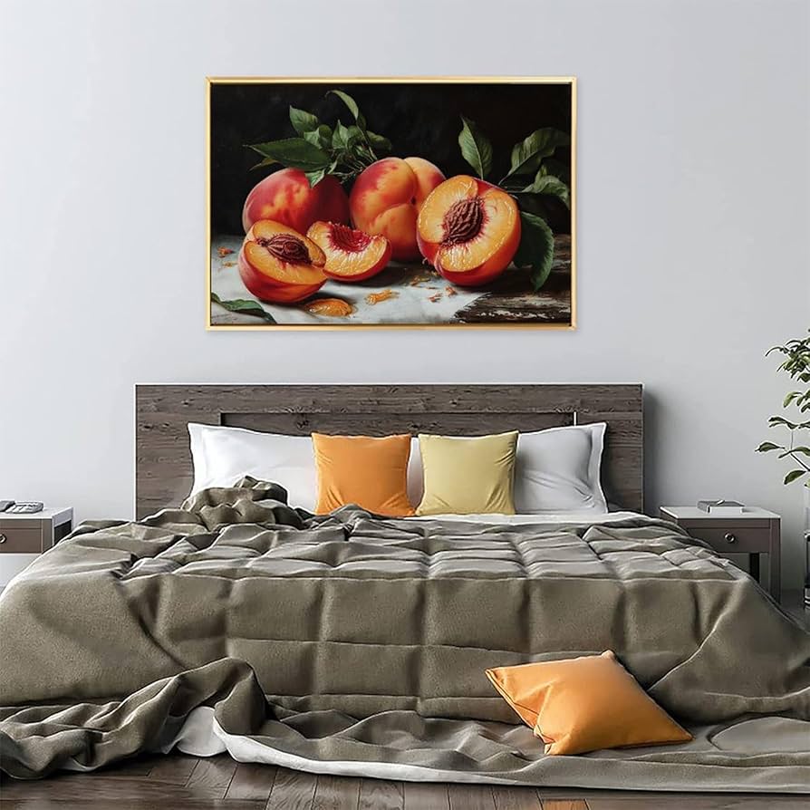 Amazon.co.jp: 絵画 新鮮な桃の断面図インテリア 絵画 油絵イラスト Amazon.co.jp: 絵画 新鮮な桃の断面図インテリア 絵画 油絵イラスト