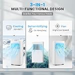DORTALA portatif Air Conditionneur 10000 BTU, 3-in-1 Personnel AC Unité de refroidissement avec déshumidificateur, 24H Chronomètre, télécommande, kit de fenêtres & Roues, debout AC pour Chambre, Dorm, Cool jusqu'à 280 Unité monétaire
