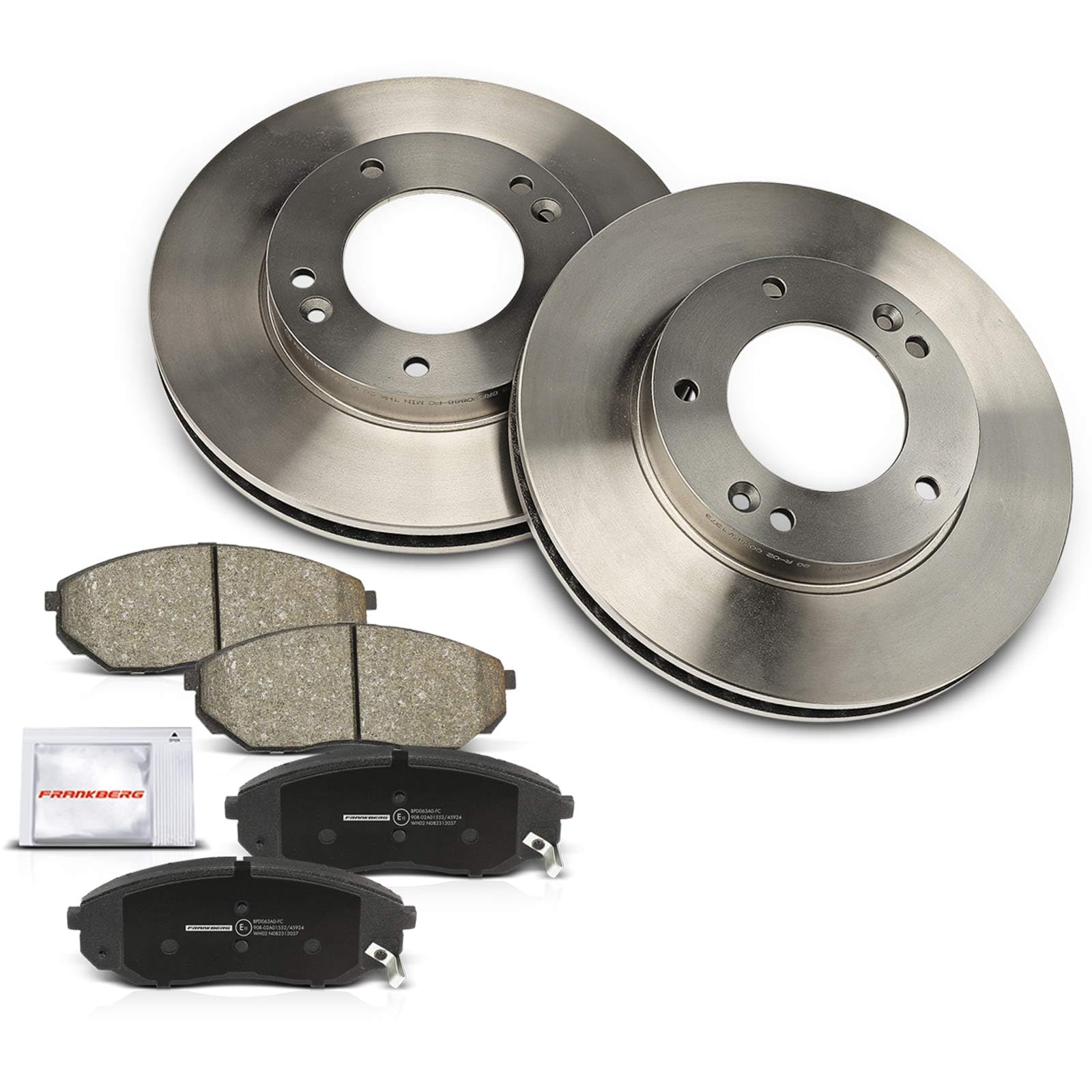 Frankberg 2 discos de freno 4 pastillas de freno | 581013ED00; Compatible con: Sorento I JC