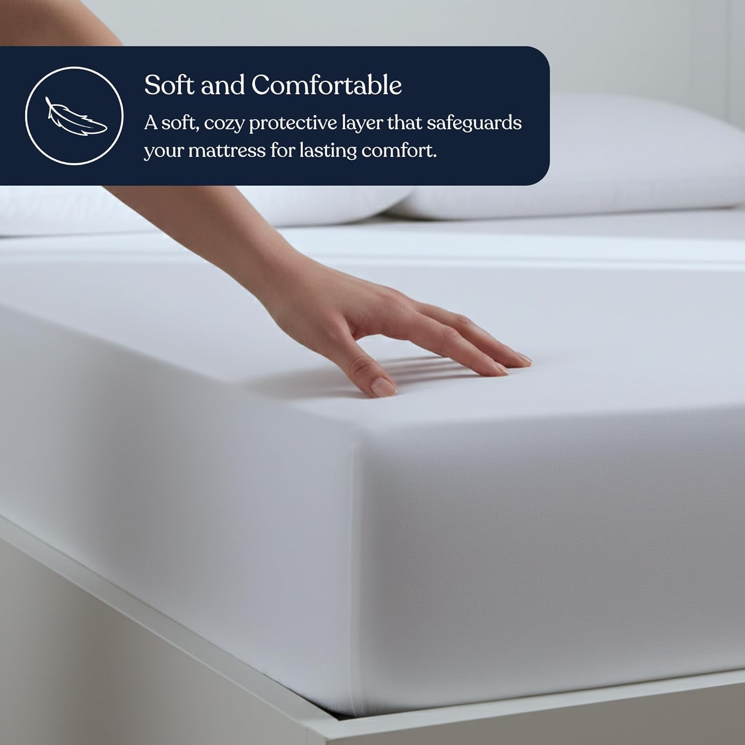 Delara Organic Waterproof Mattress Protector for King Size Bed, Soft & Cooling, GOTS Certified Organic Cotton, Noiseless & Breathable, Machine Washable, Fitted Mattress Cover, 19 Inch Deep Pocket