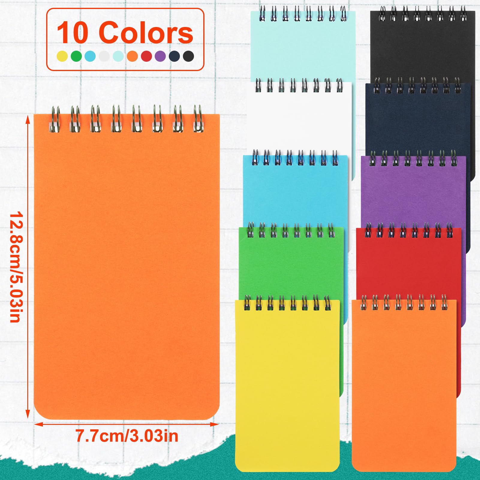 Candcamp 10 Pack Pocket Notebook, Mini Notebook - Image 2