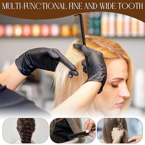 Miniatura 6 de 50 peines profesionales para mujeres, peines de cola de rata, cepillo de plástico de 9.2 pulgadas, añade volumen, tipos de cabello fino y normal