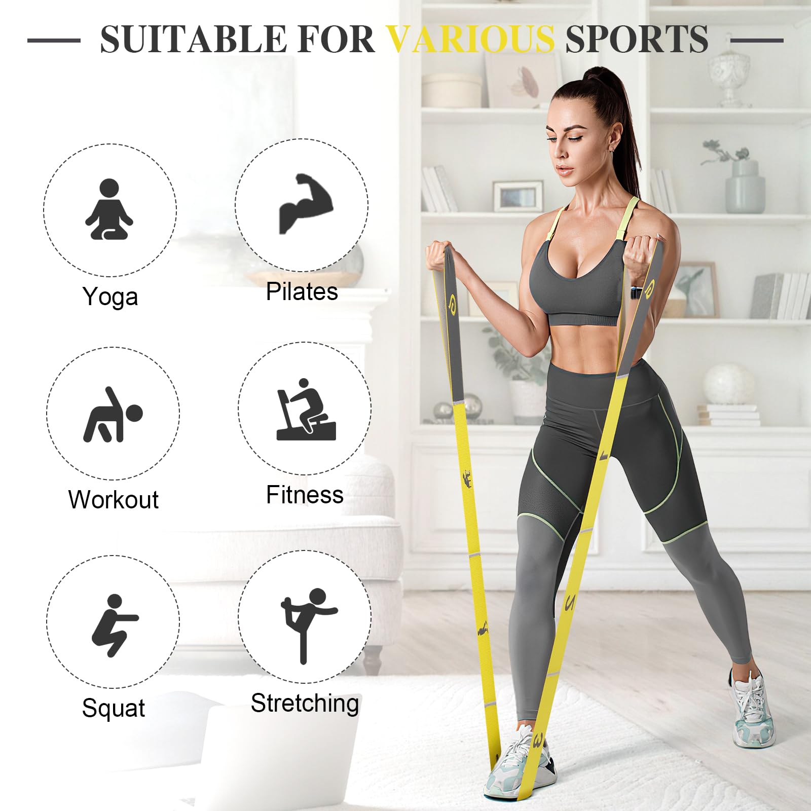 Rode Gradiënt Spanning Band Fitness Weerstand Band... – Vicedeal