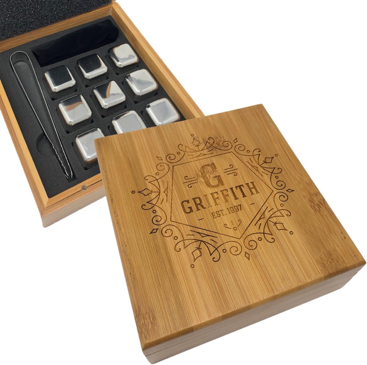 Personalized Engraved Whiskey Stones, Custom Whiskey Rocks & Chill Stones for Wine