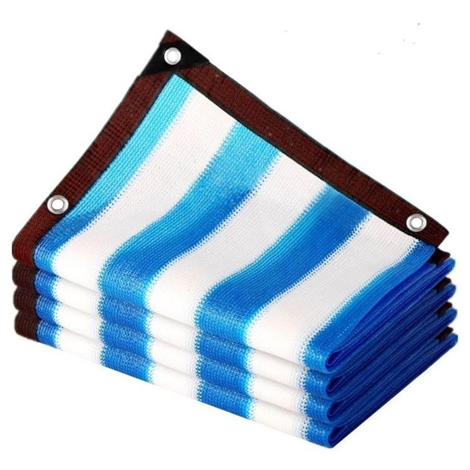 WQPMNYG Breathable Outdoor Shade Netting with Grommets UV Protection Mesh for Greenhouse Pergola Garden Chicken Coop WindbreakBlue & White 6x6m