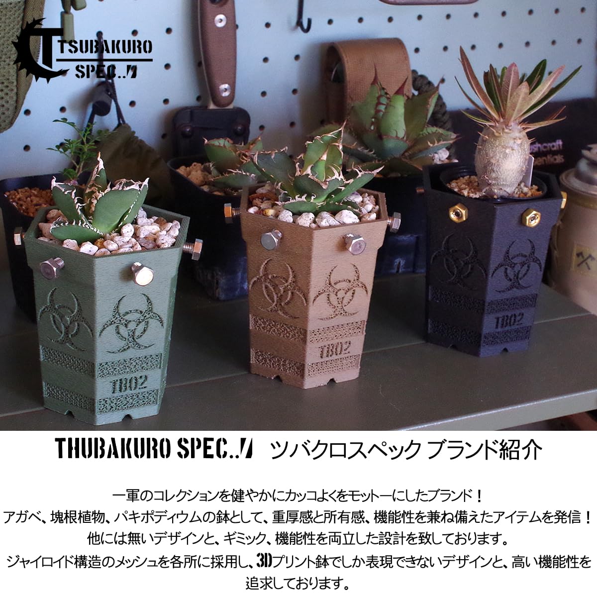 Amazon.co.jp: 3Dプリンター製植木鉢 アガベ チタノタ パキポディウム