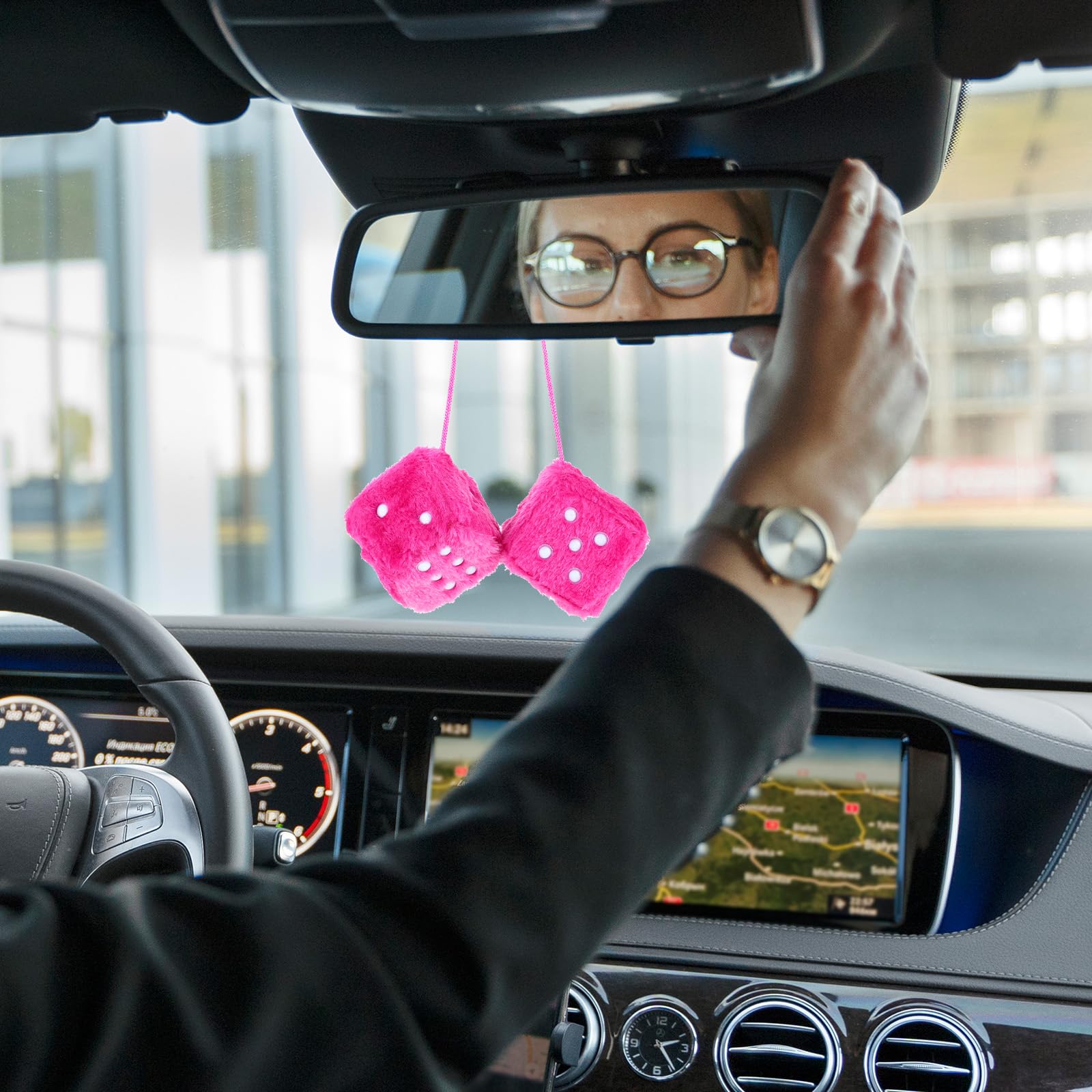 Dés en Peluche pour Voiture Dés flous pour Les décorations de Voiture de dés de