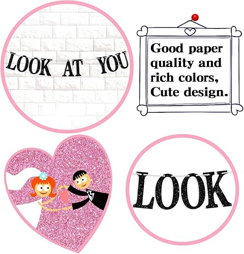 Miniatura 7 de Cartel con texto en inglés «Look At You Getting Engagaged», regalo para novia, compromiso, boda, fiesta de despedida de soltera, suministros de