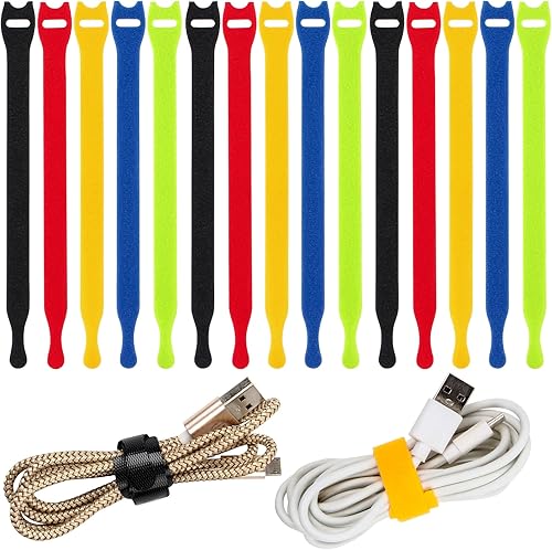 OneLeaf Organizador de cables de 6 pulgadas, 120 unidades, reutilizables, con gancho y bucle, lazos de sujeción coloridos para el hogar, oficina,