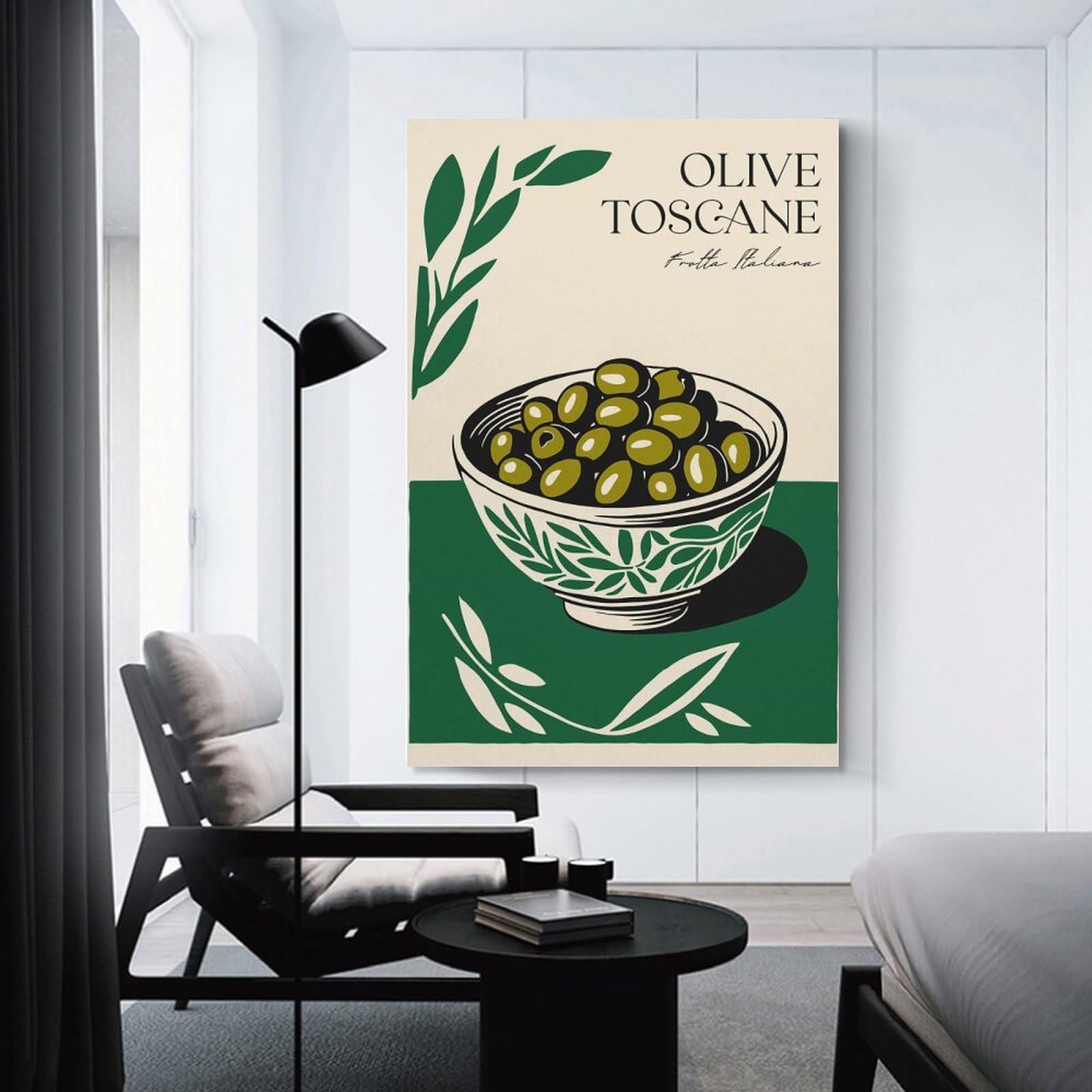 Junmoney Green Italian Olives Canvas Wall Picture, 12x18inch(30x45cm), for Sofa Walls, Lounge Or Home Corners, Modern Wall Decor for Cosy Interiors