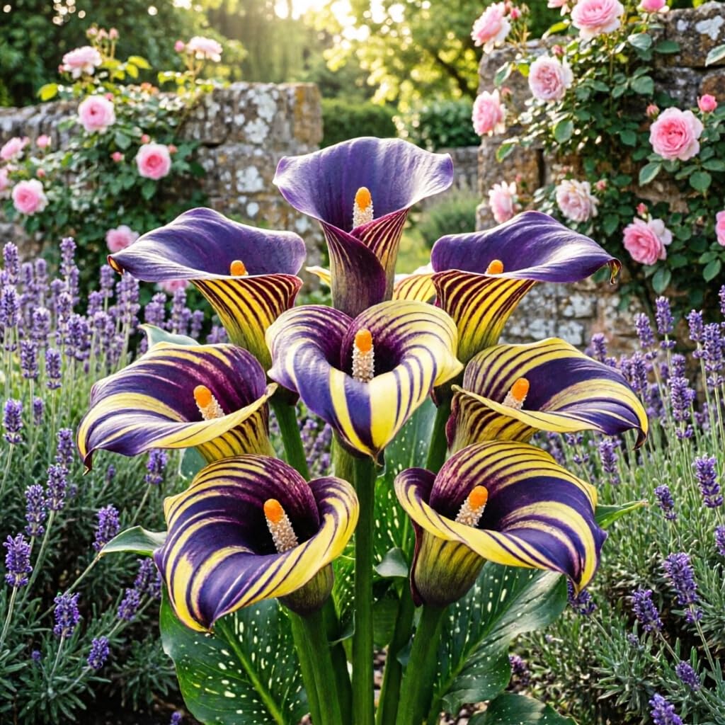 Perennial Calla Lily Bulbs, Easy to Maintain ＆ Easily Pollinated - Grow in Beds, Borders ＆ Patio Pots, Excellent Display-2bulbs-J