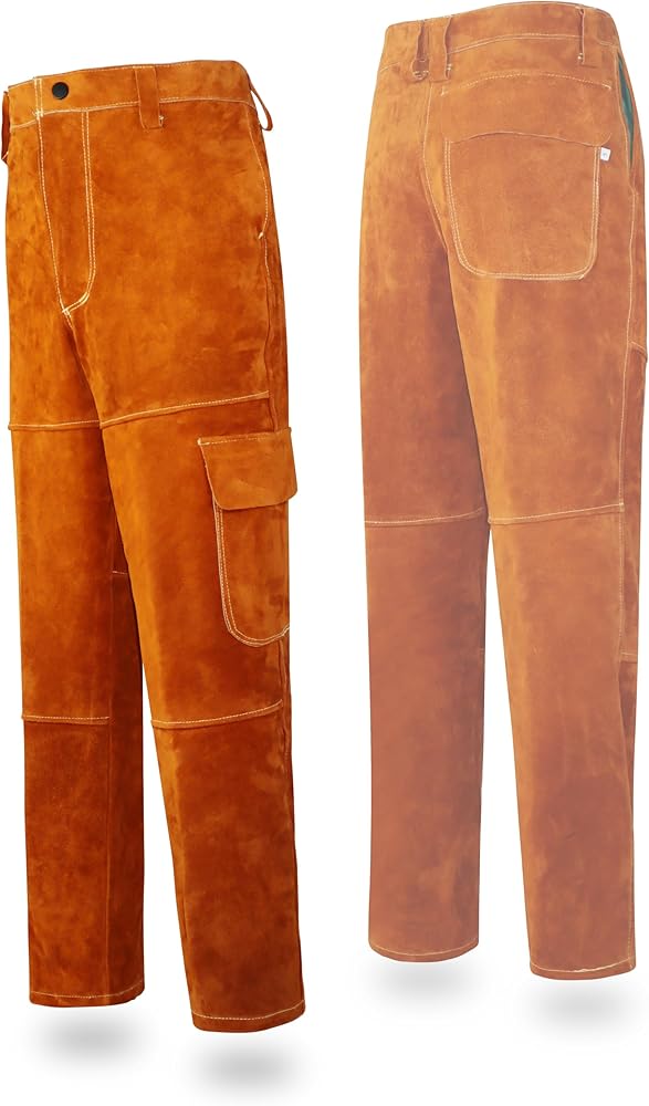 Amazon.com: ONETIAN Leather Welding Pants, Chainsaw Pants for