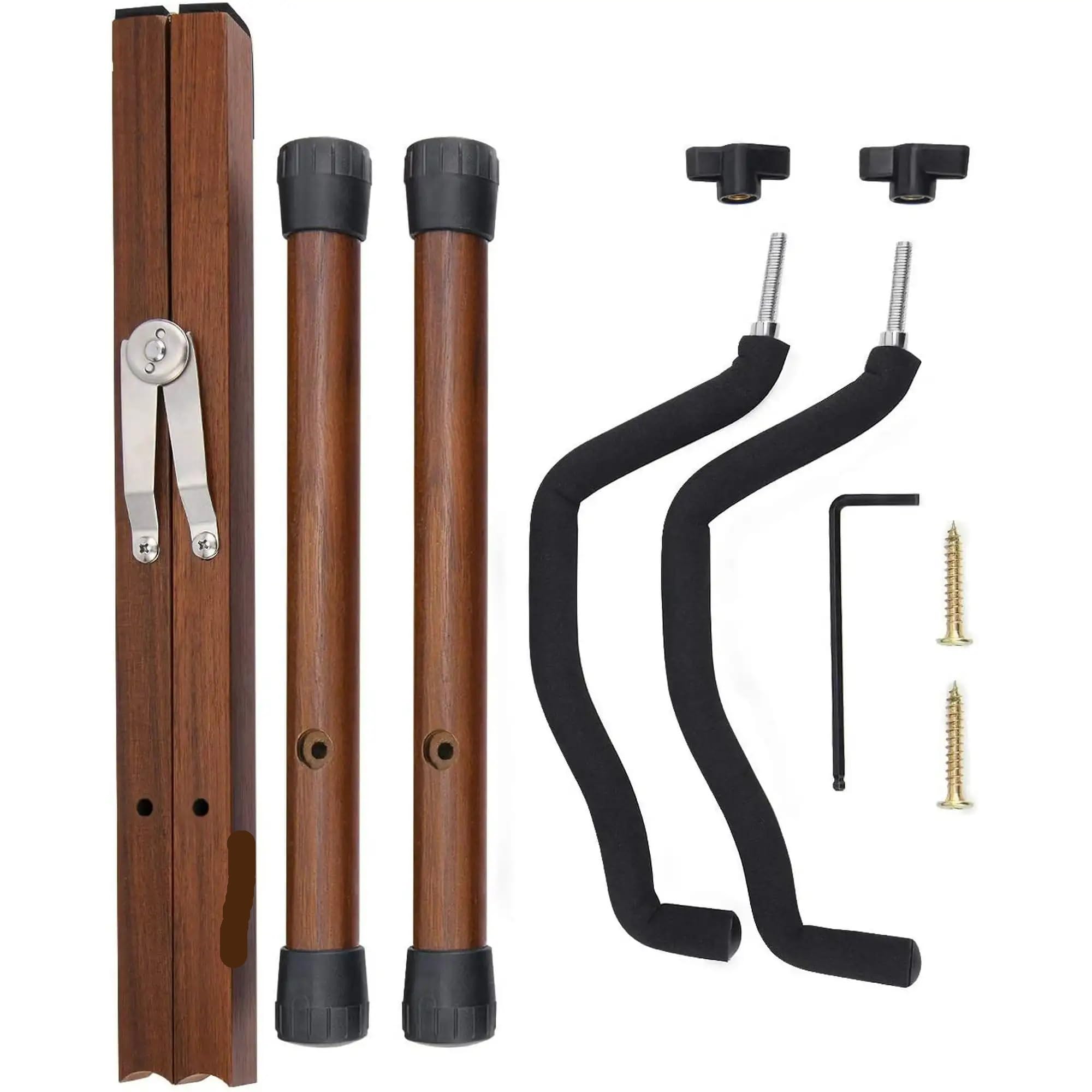 supporto chitarra Wood Guitar Stand Adjustable For Bass, Cello | Acoustic Electric Guitar Floor Stand, A Frame Folding Guitar Holder