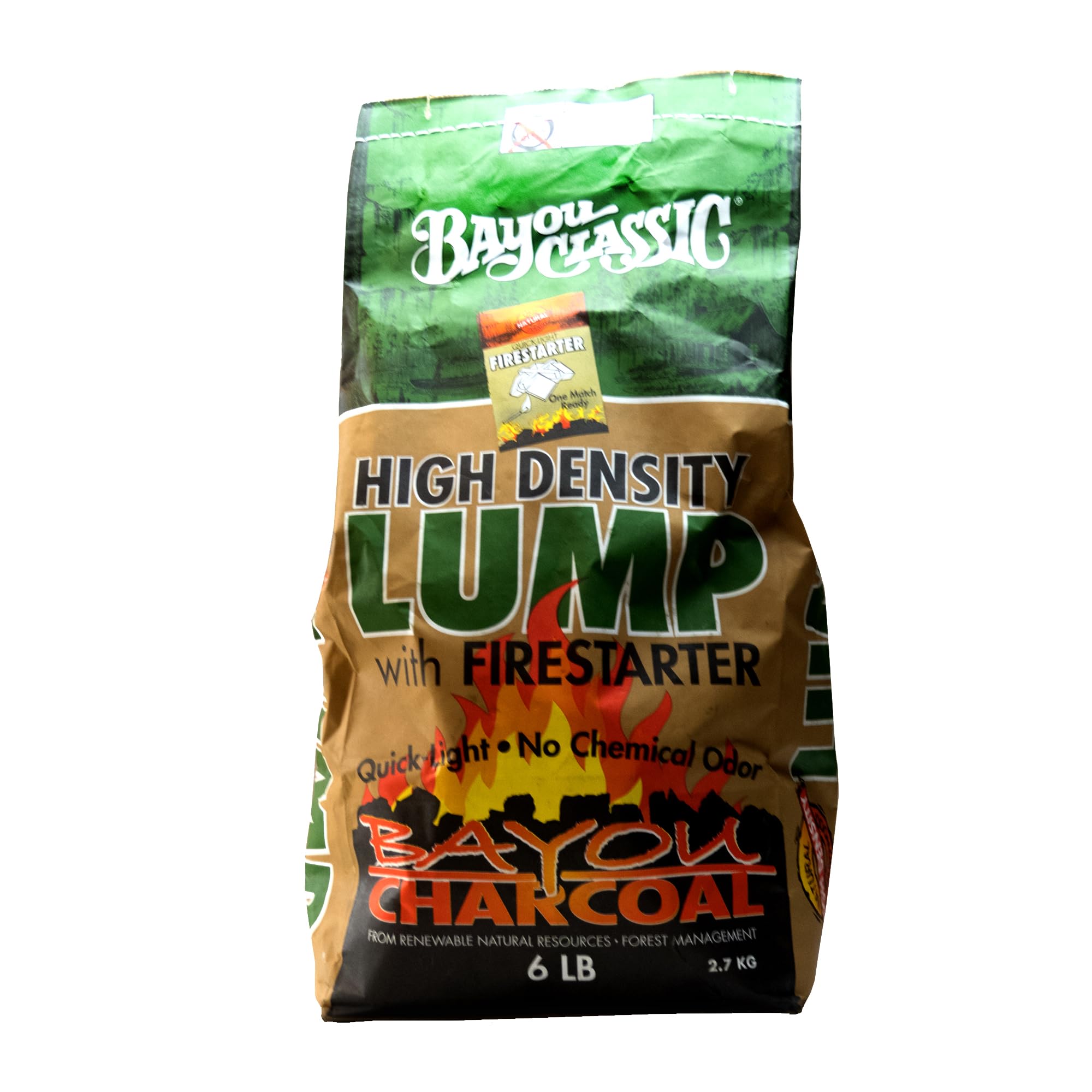 Bayou Classic 500-406 6 lbs. Lump Charcoal with Firestarter
