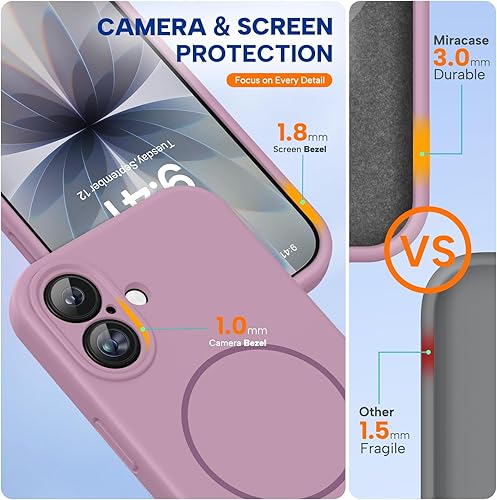 Miniatura 875 de Miracase - Funda diseñada para iPhone 11 con protector de pantalla, funda de goma de silicona líquida, protección total contra caídas y a prueba