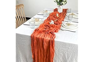 YEEDEE Rustic Cheesecloth Table Runner for Wedding Decor