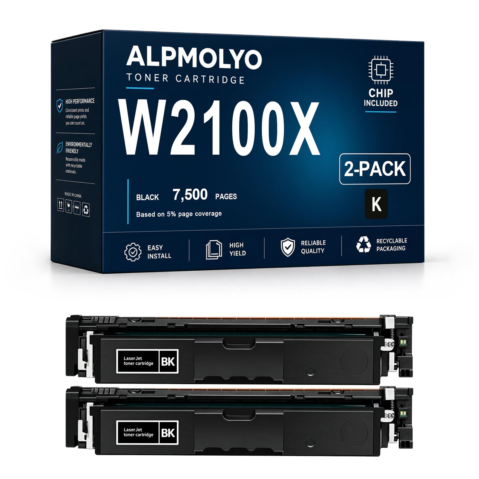 W2100X Reemplazo de Cartucho de tóner de Alto Rendimiento para W2100X, Compatible con HP Color LaserJet Pro 4201dw MFP 4301fdw, con Chip