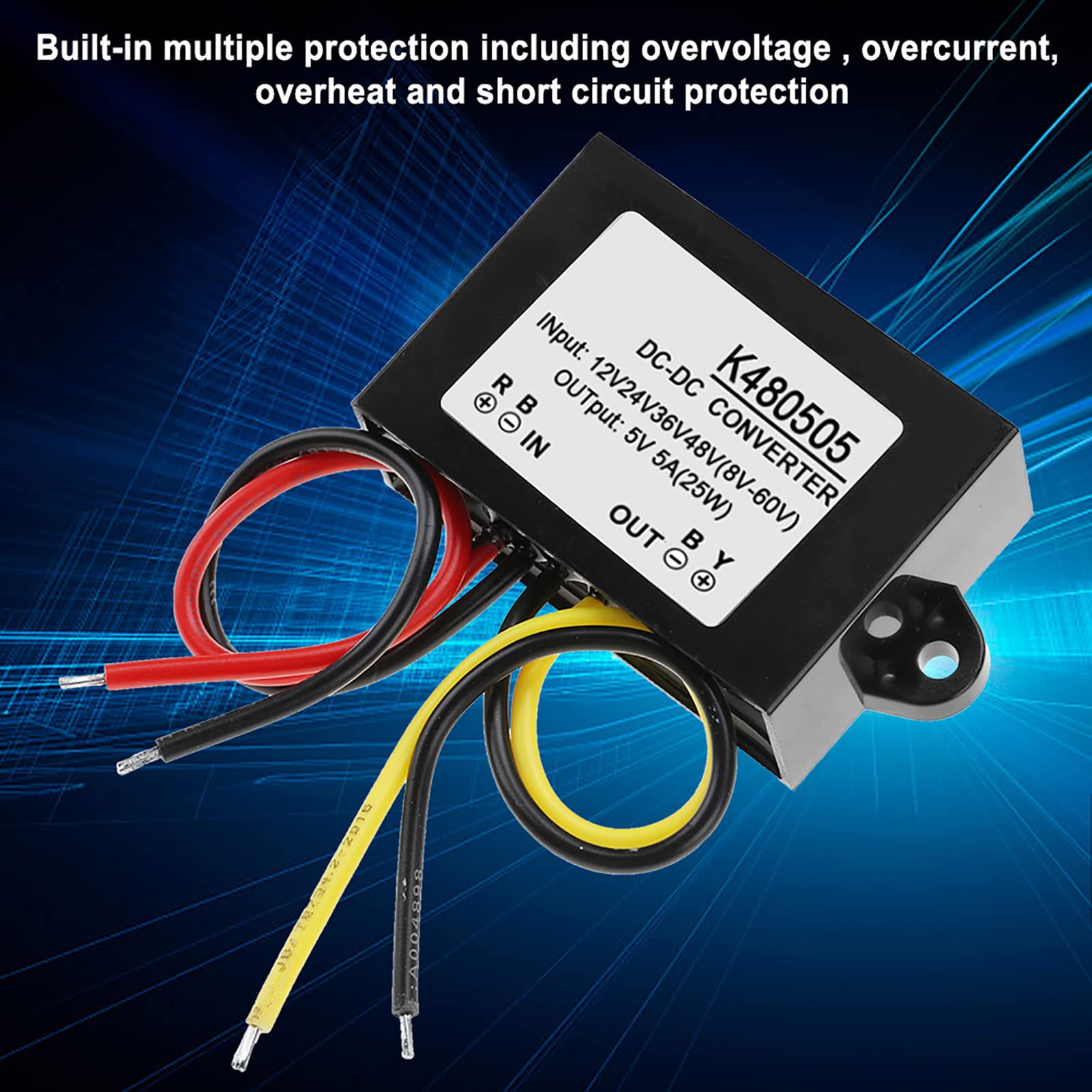 Convertisseur Abaisseur, Convertisseur CC, DC DC 8 60V à ​​5V 5A Module D'alimentation Abaisseur de Convertisseur Abaisseur (12V/24V/36V/48V à 5V 5A), Convertisseurs de Puissance