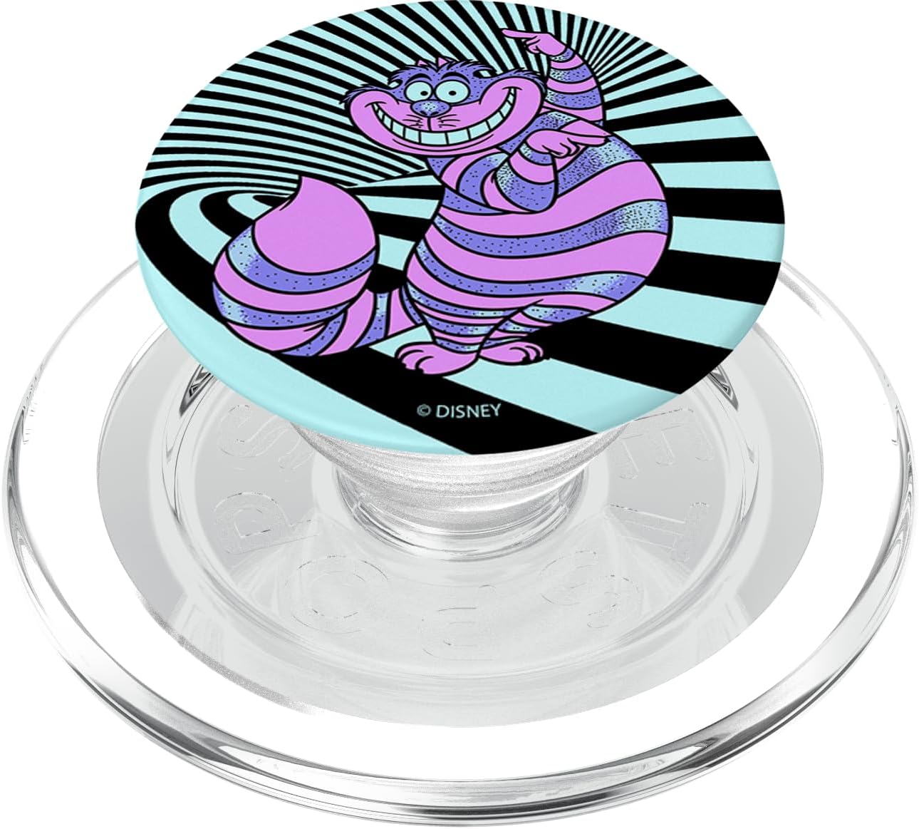 Disney Alice In Wonderland Cheshire Cat Neon Stripes PopSockets MagSafe PopGrip for iPhone