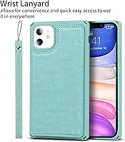 Vista 243 de Cavor for iPhone 11 Wallet Case with Card Slots Holder,Premium PU Leather Kickstand Feature Case [Wrist Strap] Double Magnetic Clasp Shockproof Flip