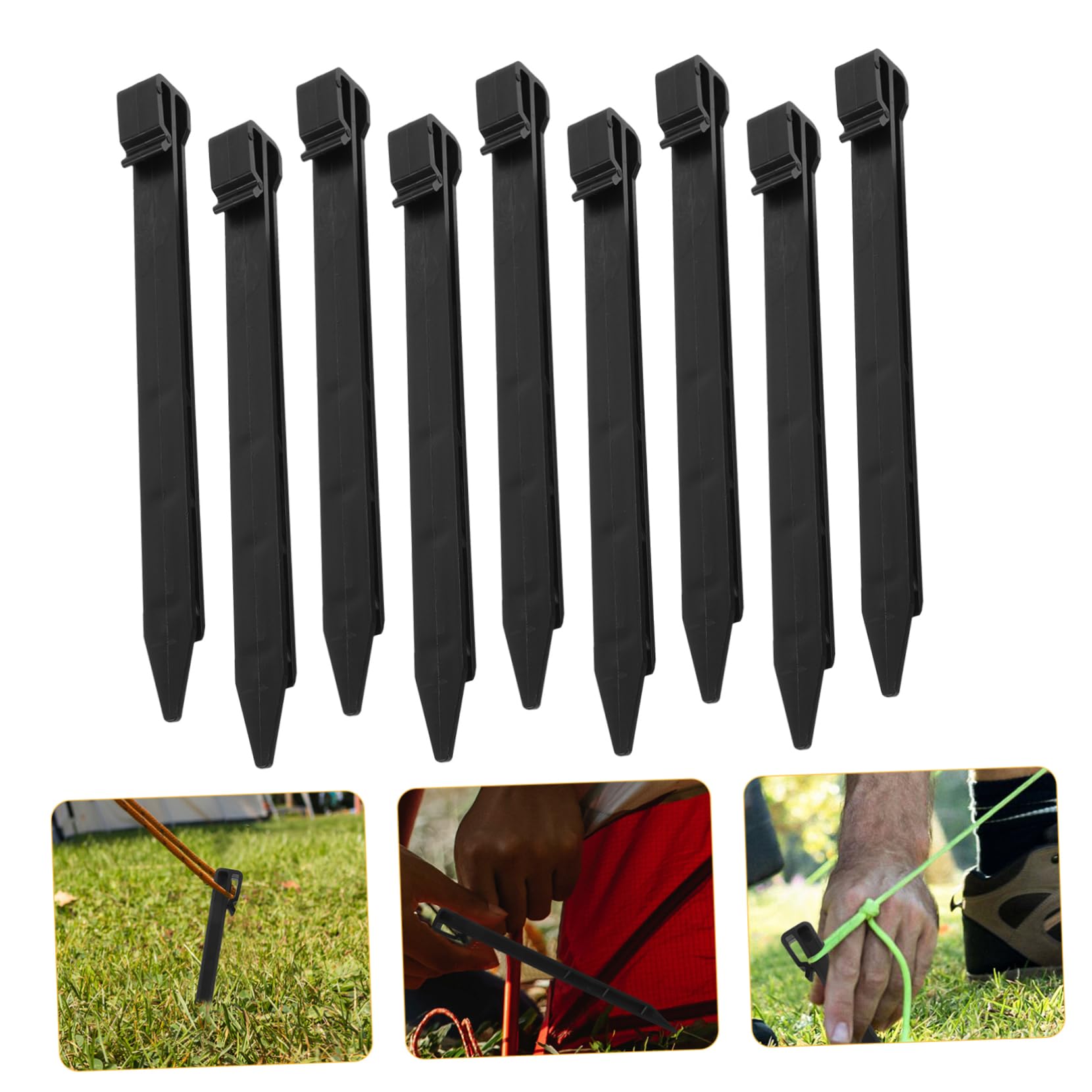Piquets de Jardin en Plastique Noir 20 Pièces, Compacts