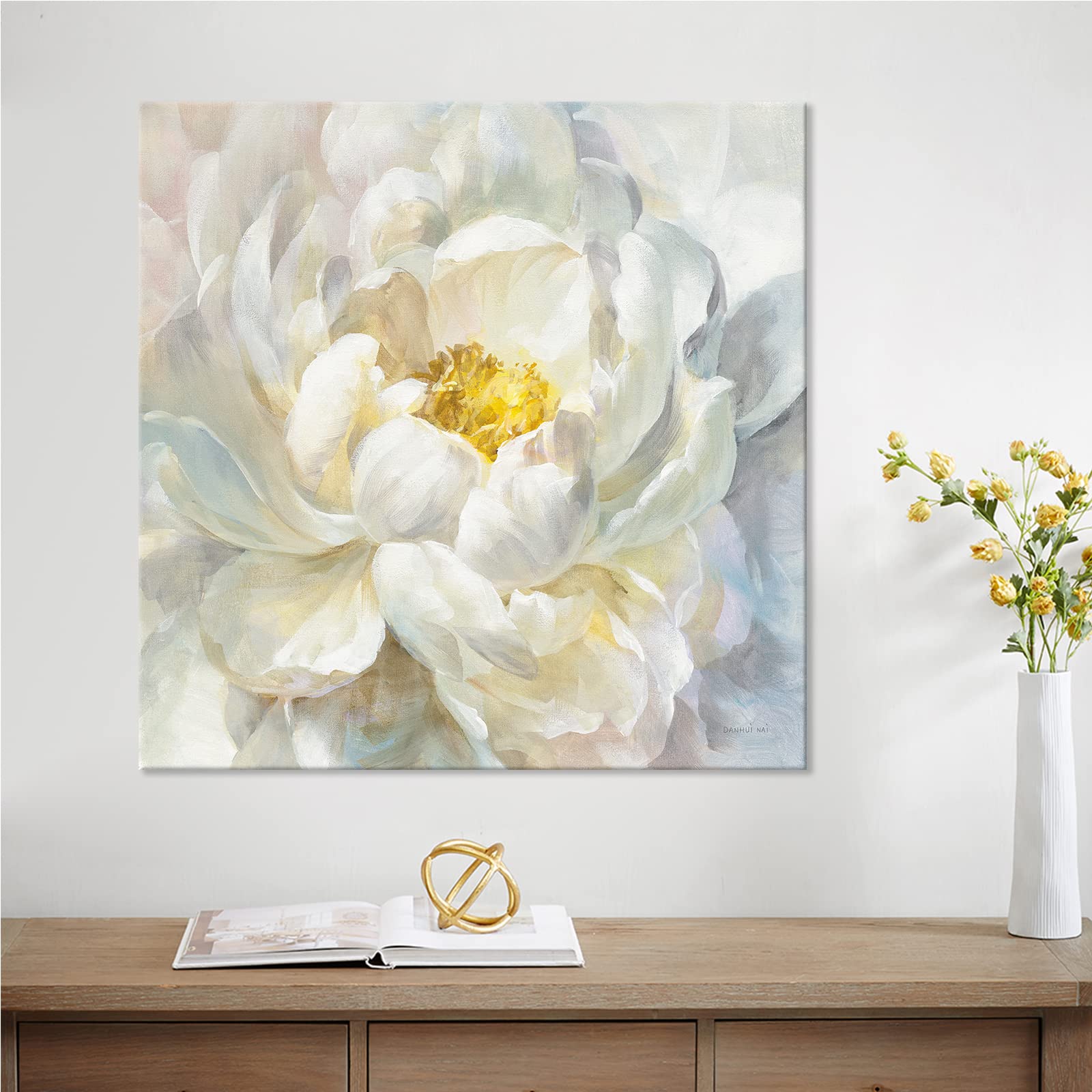 SEVEN WALL ARTS Peony Flower Canvas