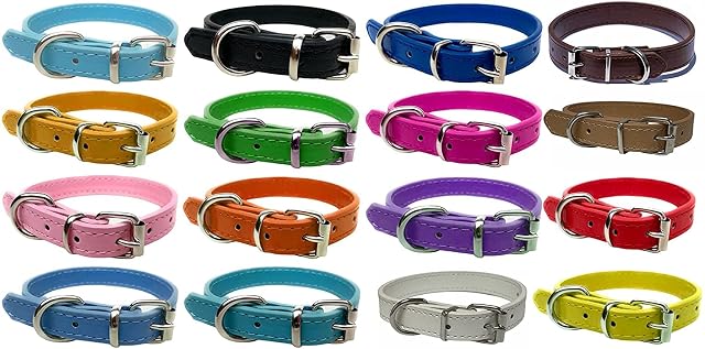 Collar de cuero vibrante para cachorro, gato, gatito, perros