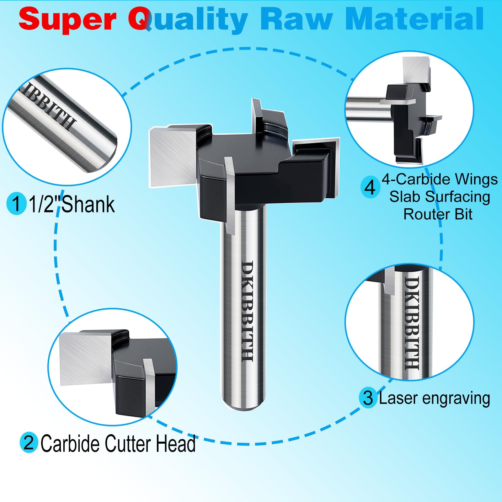 Snapklik.com : CNC Surfacing Router Bit For Spoilboard Slab Boards, 1-1 ...