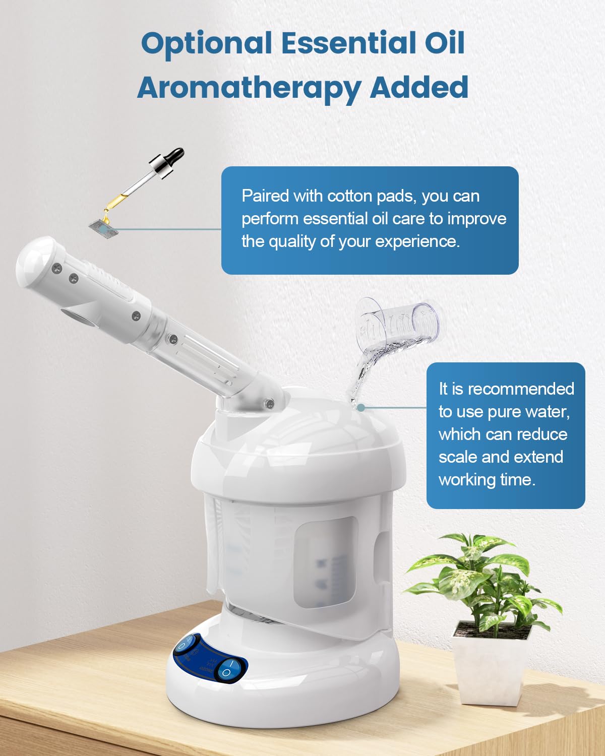 Nano vaporizador facial, vaporizador de ozono, vaporizador facial nano iónico profesional para limpieza profunda de puntos negros, diseñado para el cuidado personal en casa, spa, salón