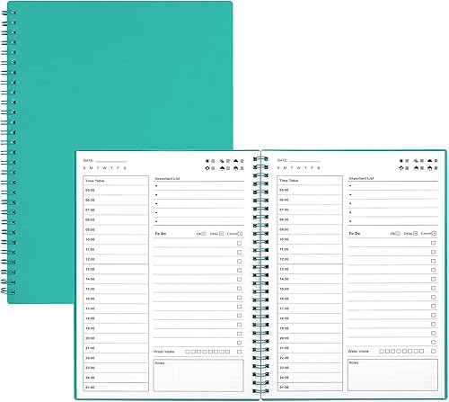 Agenda diaria sin fecha, 7.6 x 10.2 pulgadas, agenda por hora, cuaderno planificador de lista de tareas, manual de gestión del tiempo y agenda con