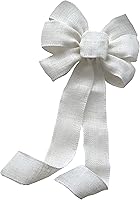 Vista 37 de Lazo de corona de cinta de arpillera natural - 10 pulgadas de ancho, colas de 18 pulgadas de largo, decoración de árbol de Navidad, casa de campo