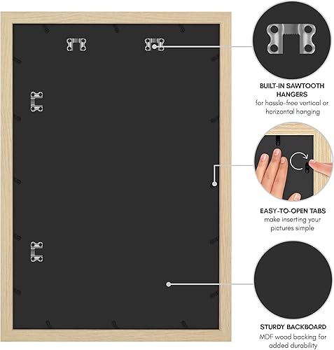 Vista 1042 de Americanflat - Marco para póster de 71 x 74 cm con plexiglás pulido, portarretratos negro de madera industrializada, Epic Collection, marco ancho