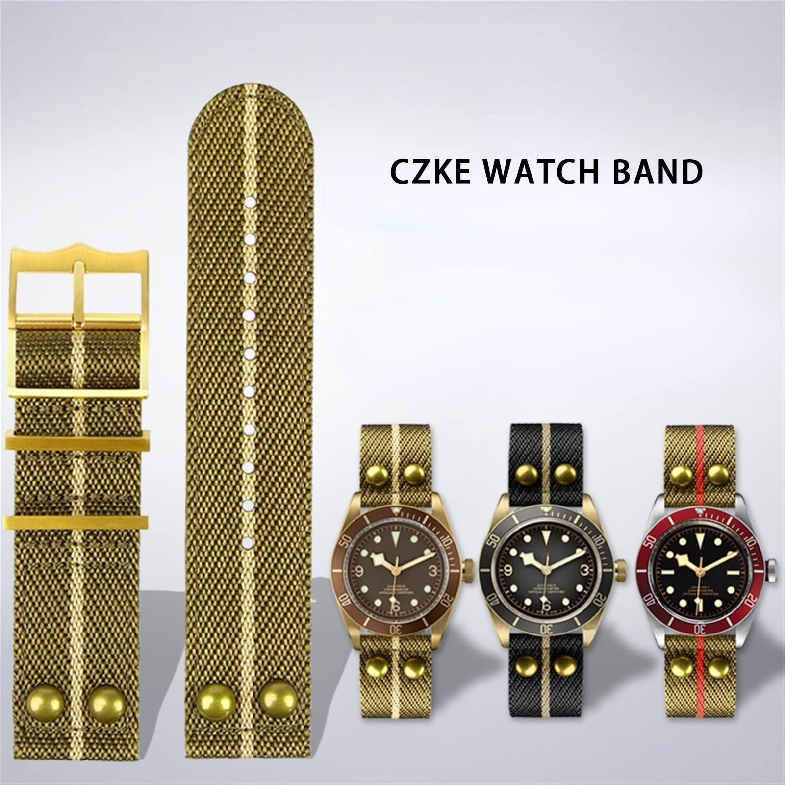 Nylonowy pasek do zegarka Seiko płócienny pasek do zegarka 22 mm nitowy pasek na nadgarstek