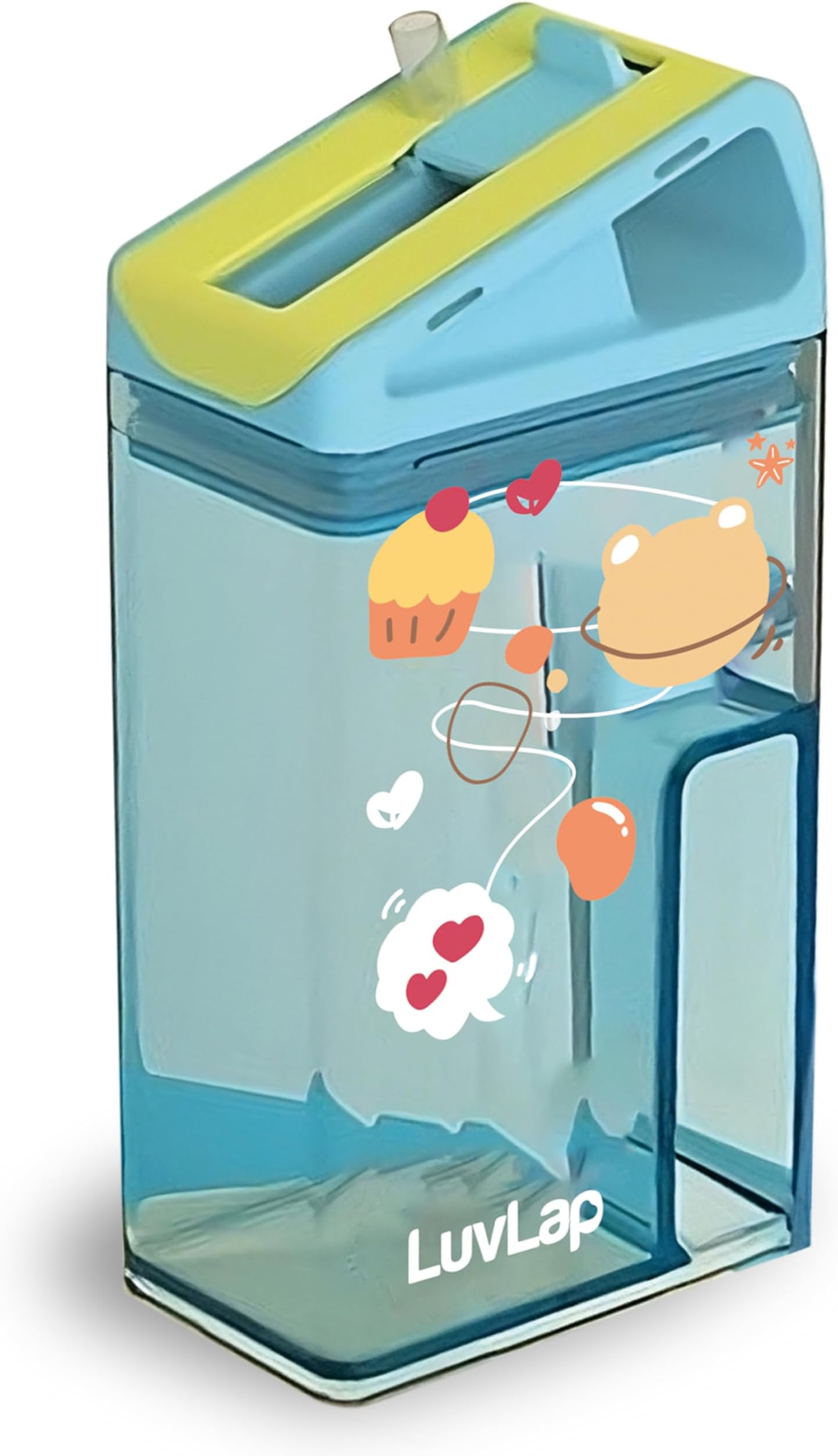 LuvLapAqua Baby Sipper (Blue), 240ml, Touch Flow Mechanism, Leak-Proof Design, Dual-Purpose Lid, Transparent Body, Food-Grade Silicone Straw, Drop Resistant. Monitor Liquid Intake, Stain & Odor Proof