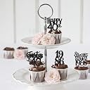 Confetti! 24-Pack Black 40th Birthday Cupcake Toppers - Premium Glitter Decorations for Cakes, 'Cheers to 40 Years' & 'Straight Outta 1984' Party Picks gallery image