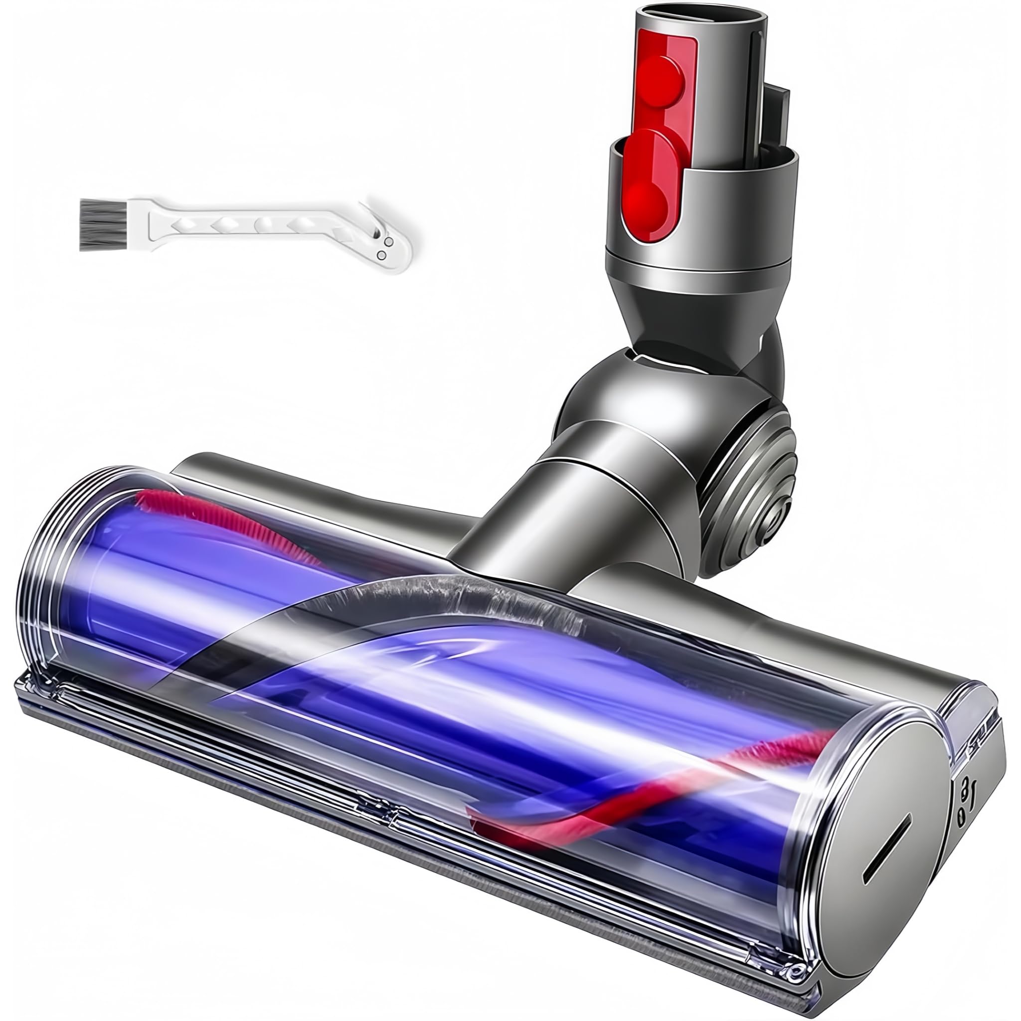 Turbobürste mit Direktantrieb für Dyson V7 V8 V10 V11 V15 Staubsauger, Elektrische Bodendüse Zubehör Ersatzteil, Motorhead Bürstenkopf für Teppich, Hartboden, Parkett & Tierhaare, 180° Drehbar
