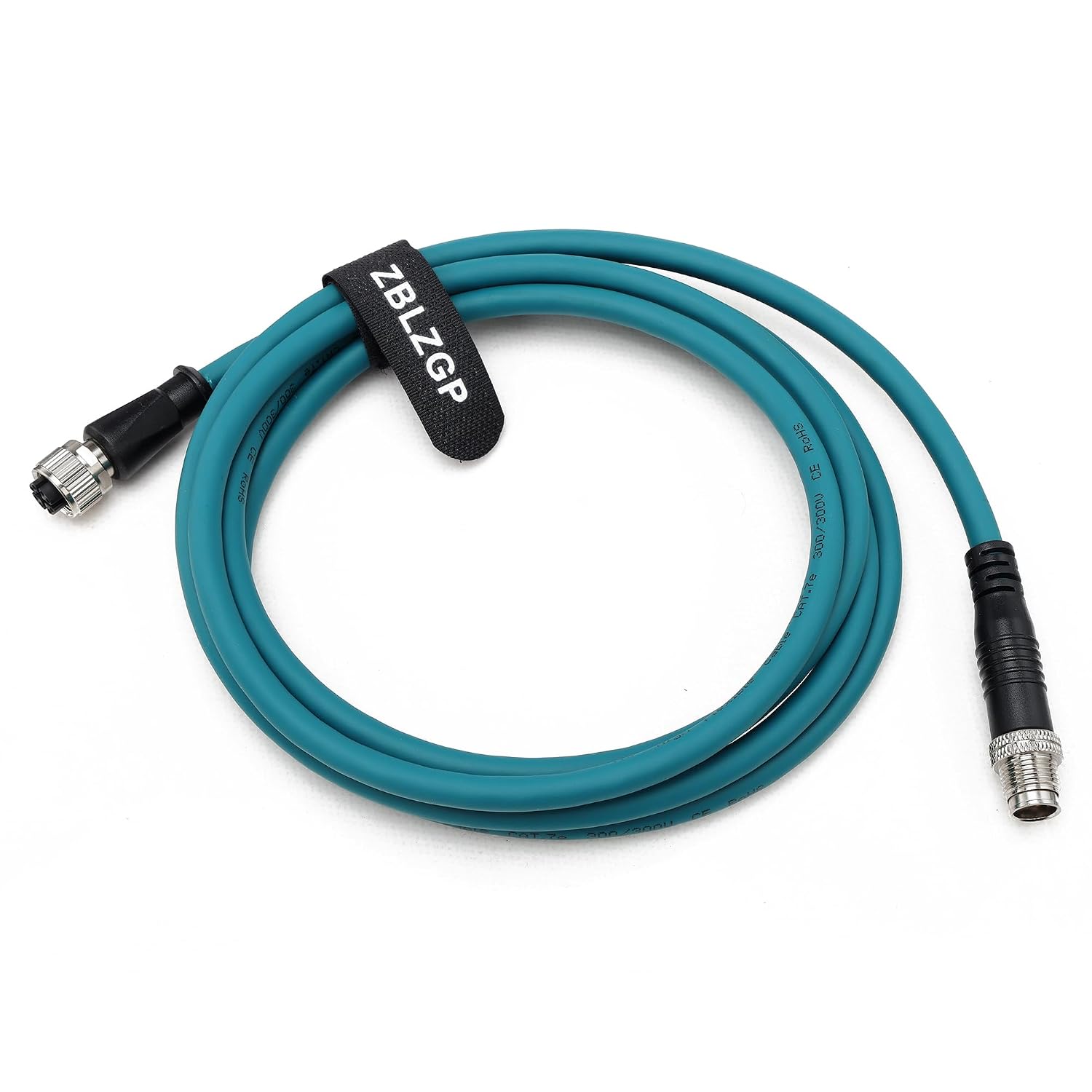 M12 Profinet EtherCat Industrial Network Cable X-Coded 8 Pin Male to Female Cat7e Plug to RJ45 Wire Shielded for Cognex Basler Industrial Camera 1M/3.28FT