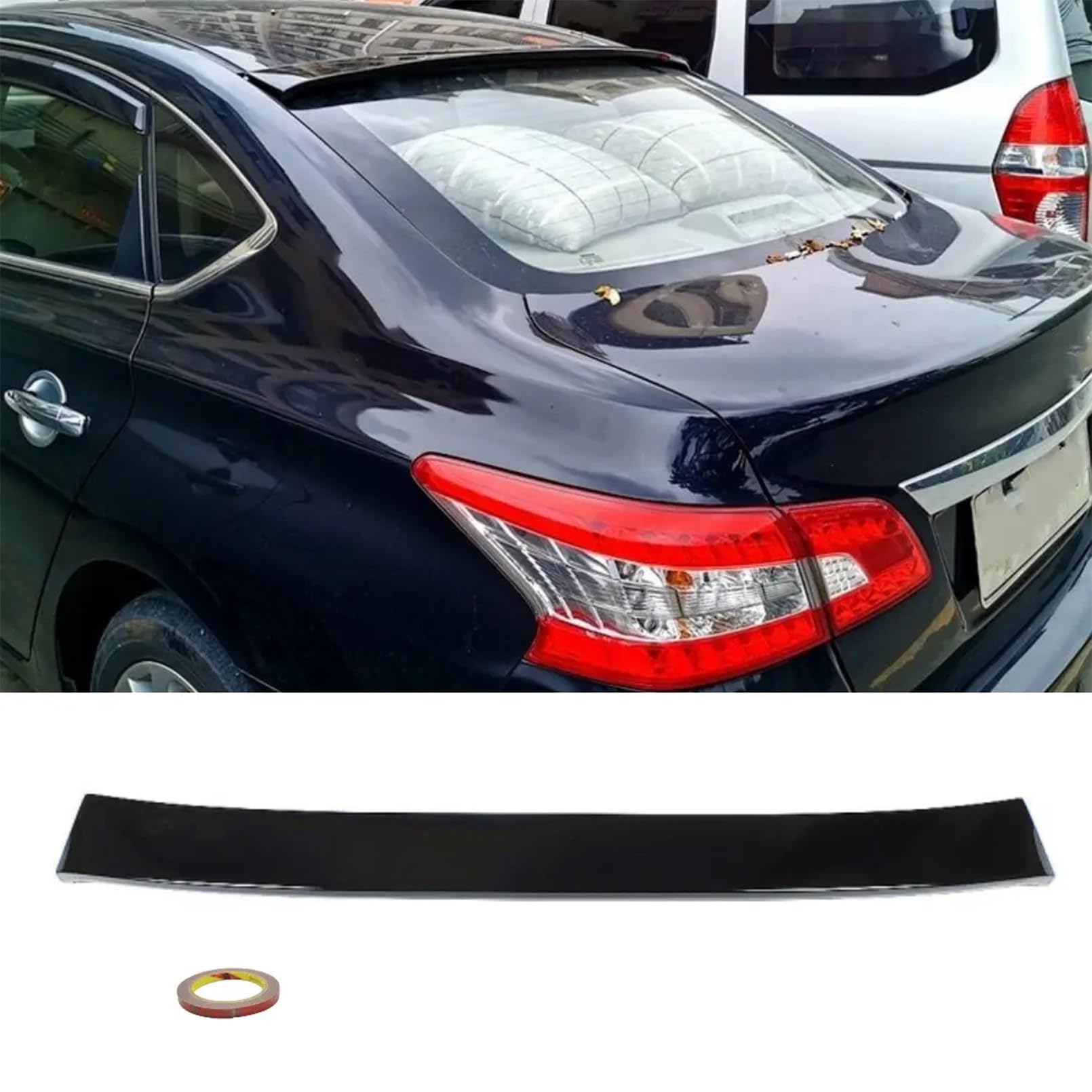 Spoiler Posteriore Nero Lucido Per Nissan Sentra 2013-2019 – Compatibile Con S, SV, SL, SR, Nismo - 3