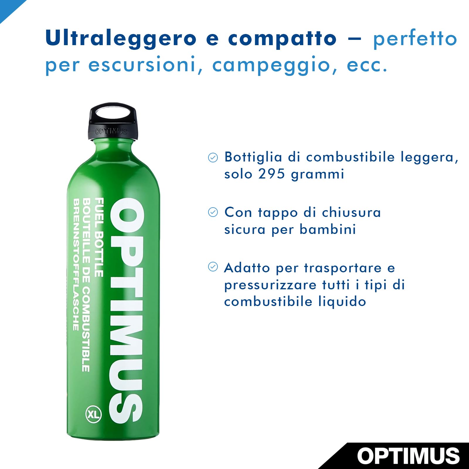 Optimus - Bottiglia di combustibile con Sicurezza per Bambini