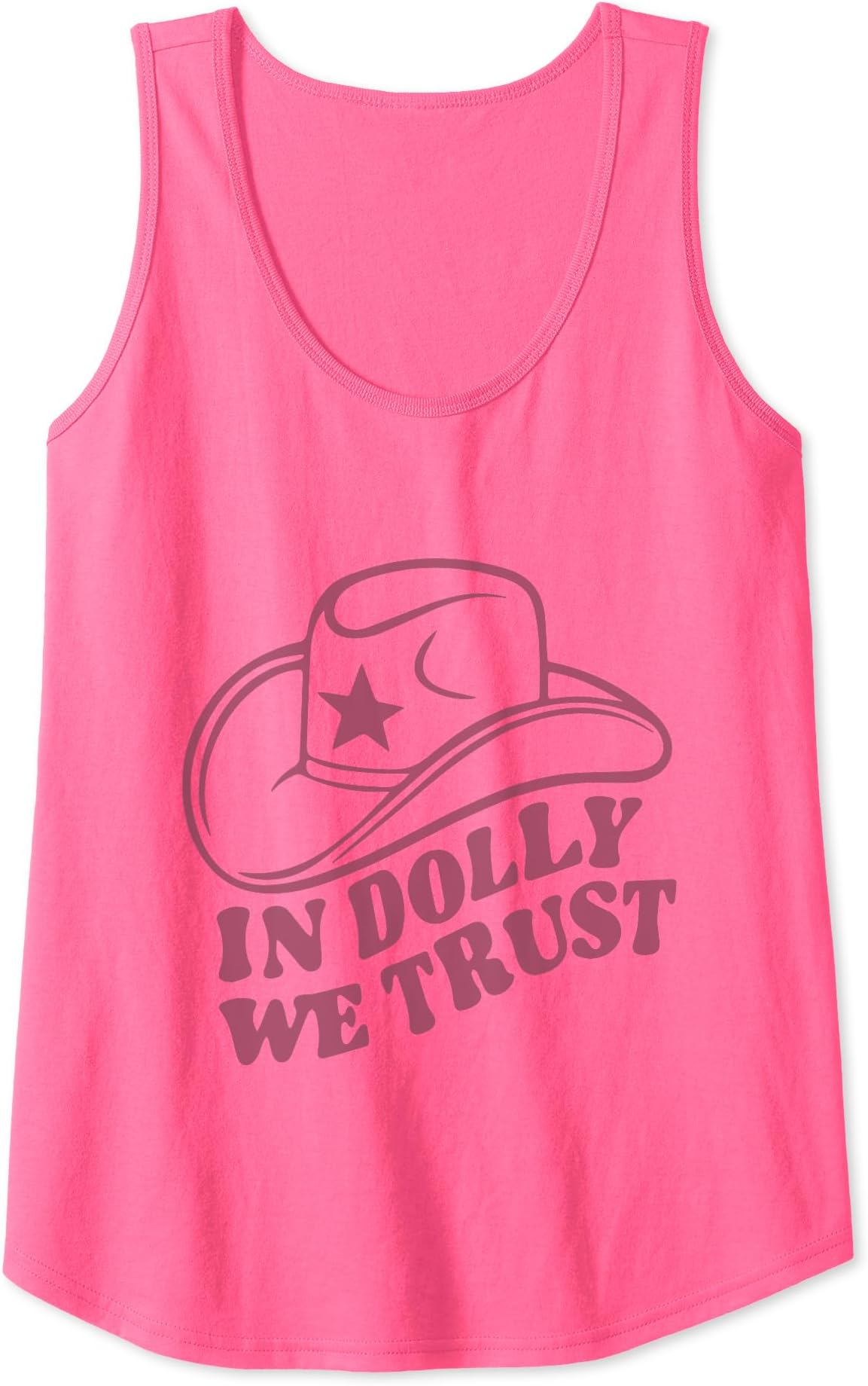 Funny Dolly Merch For Women GirlsIn Dolly We Trust Cute Pink Hat Outfit Fans Dolly Tank Top
