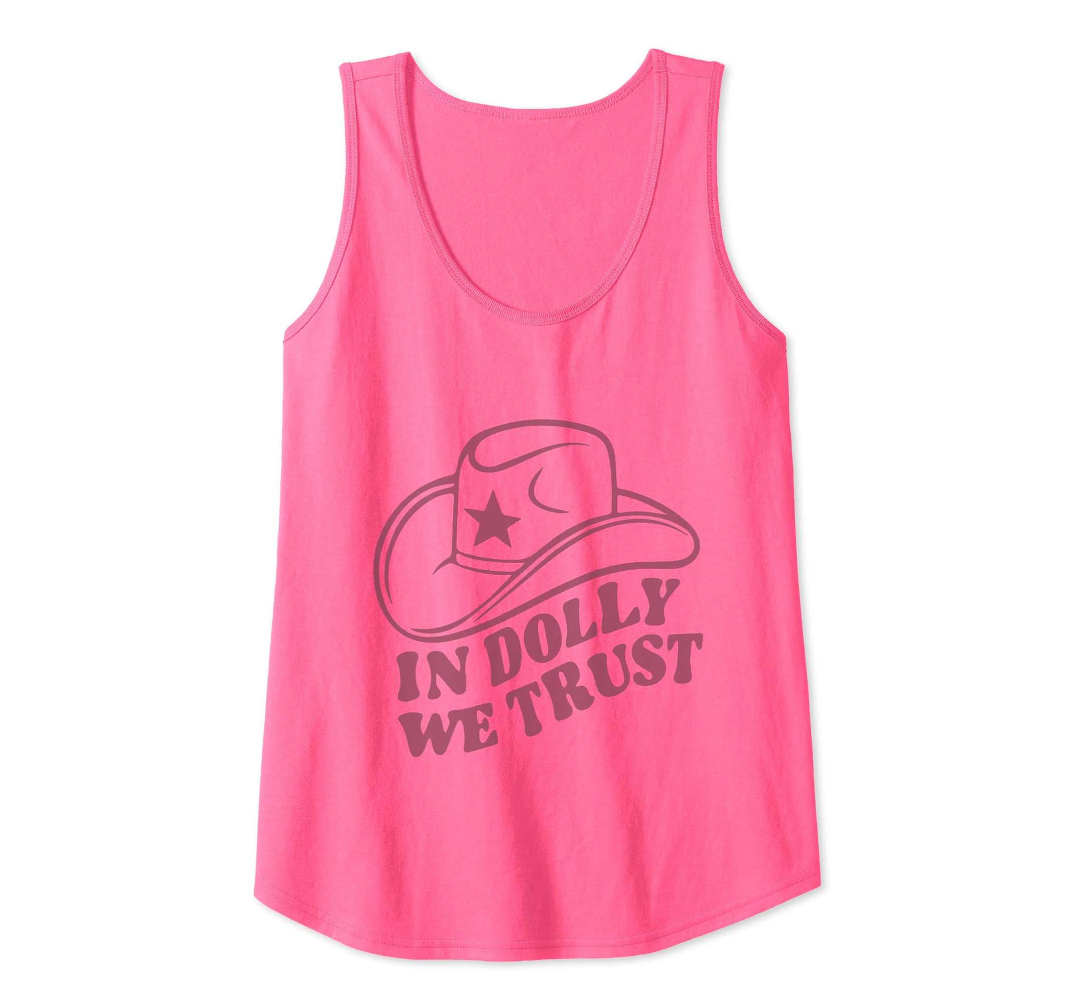 Funny Dolly Merch For Women GirlsIn Dolly We Trust Cute Pink Hat Outfit Fans Dolly Tank Top