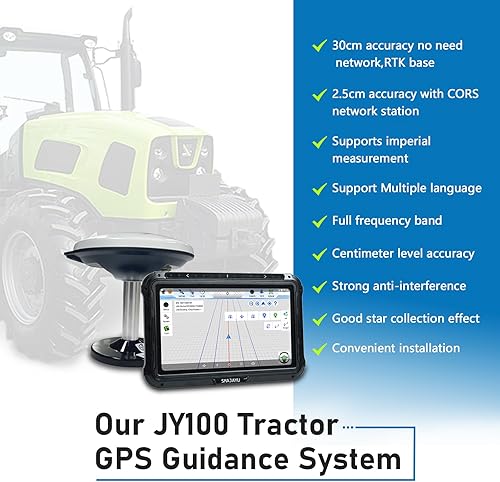 Miniatura 5 de Sistema de orientación GNSS del tractor GPS del tractor JY100 para la agricultura de precisión, medición métrica o imperial, navegación de alta