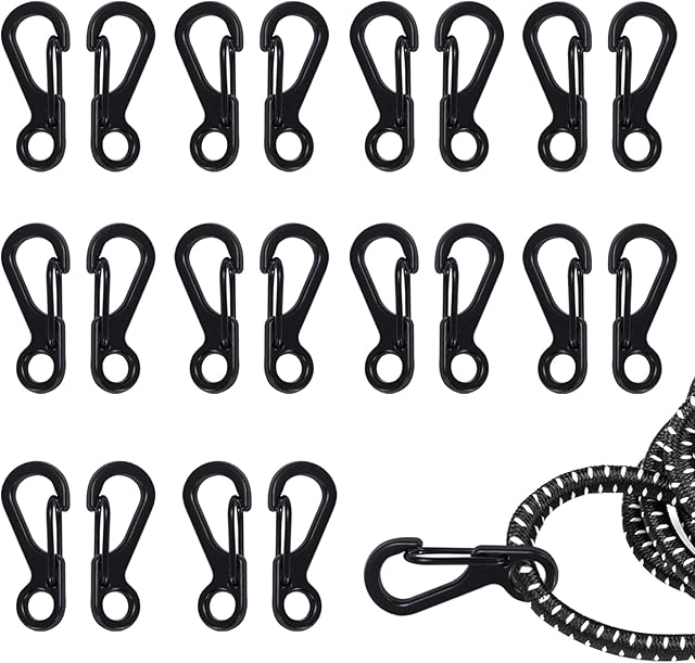 Mini Carabiner SF Tiny Carabiner Set, Inch Clip Spring Snap Keyring Hook for Camping Travel Hiking Outdoor (20 Pieces)